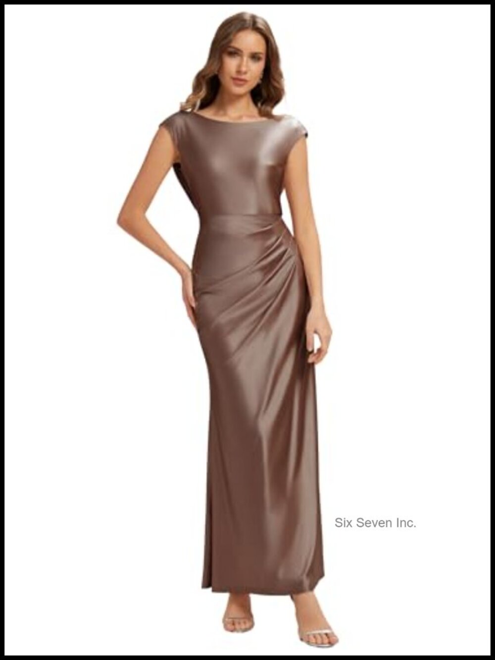 Satin Floor-Length A-Line Ruched Bridesmaid Dress
